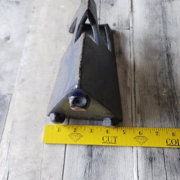 Ikebana Art Pottery Triangle Vase Signed by Artist - Picture 5 of 7